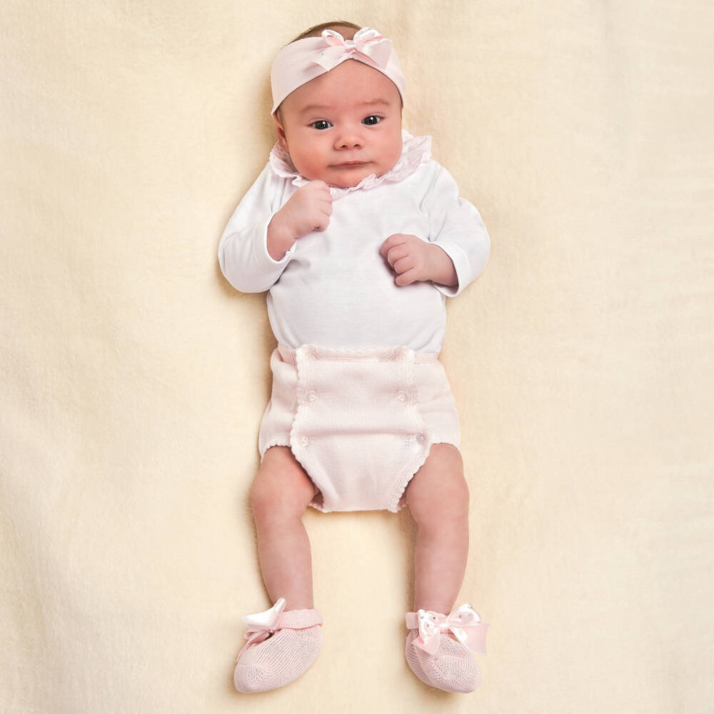 Story Loris-Baby Girls Pink Headband & Booties Gift Set | Childrensalon Outlet