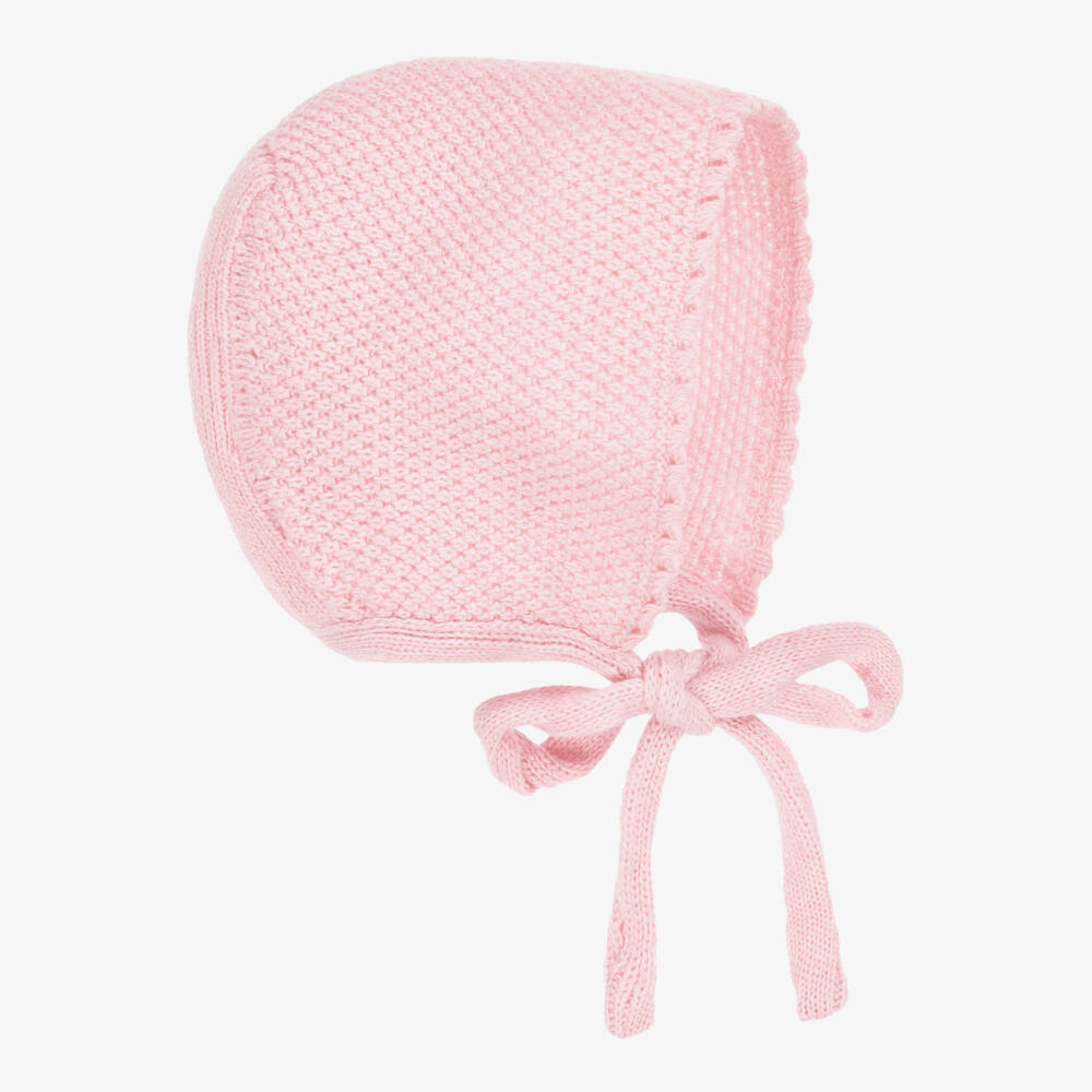 Foque-Baby Girls Pink Knitted Bonnet | Childrensalon Outlet