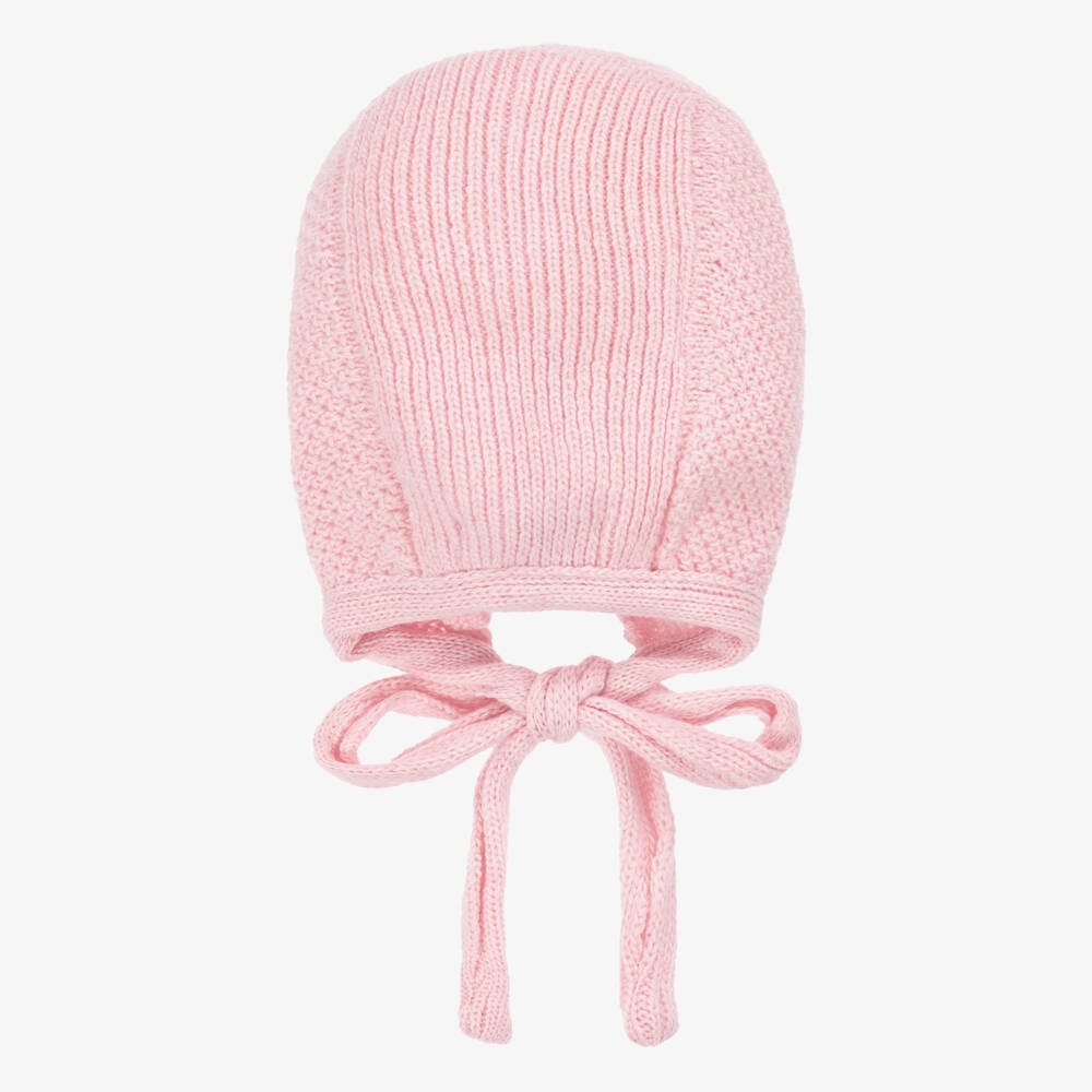 Foque-Baby Girls Pink Knitted Bonnet | Childrensalon Outlet