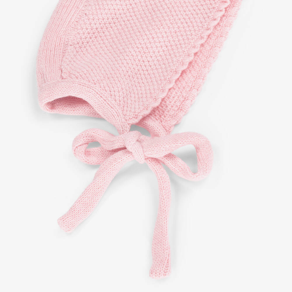 Foque-Baby Girls Pink Knitted Bonnet | Childrensalon Outlet