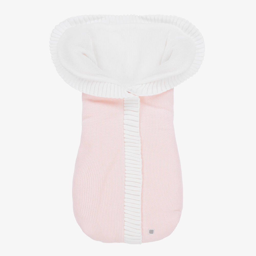 Minutus-Baby Girls Pink Knitted Nest (75cm) | Childrensalon Outlet