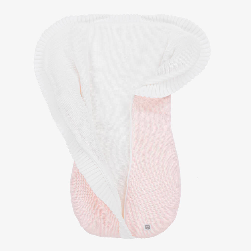 Minutus-Baby Girls Pink Knitted Nest (75cm) | Childrensalon Outlet