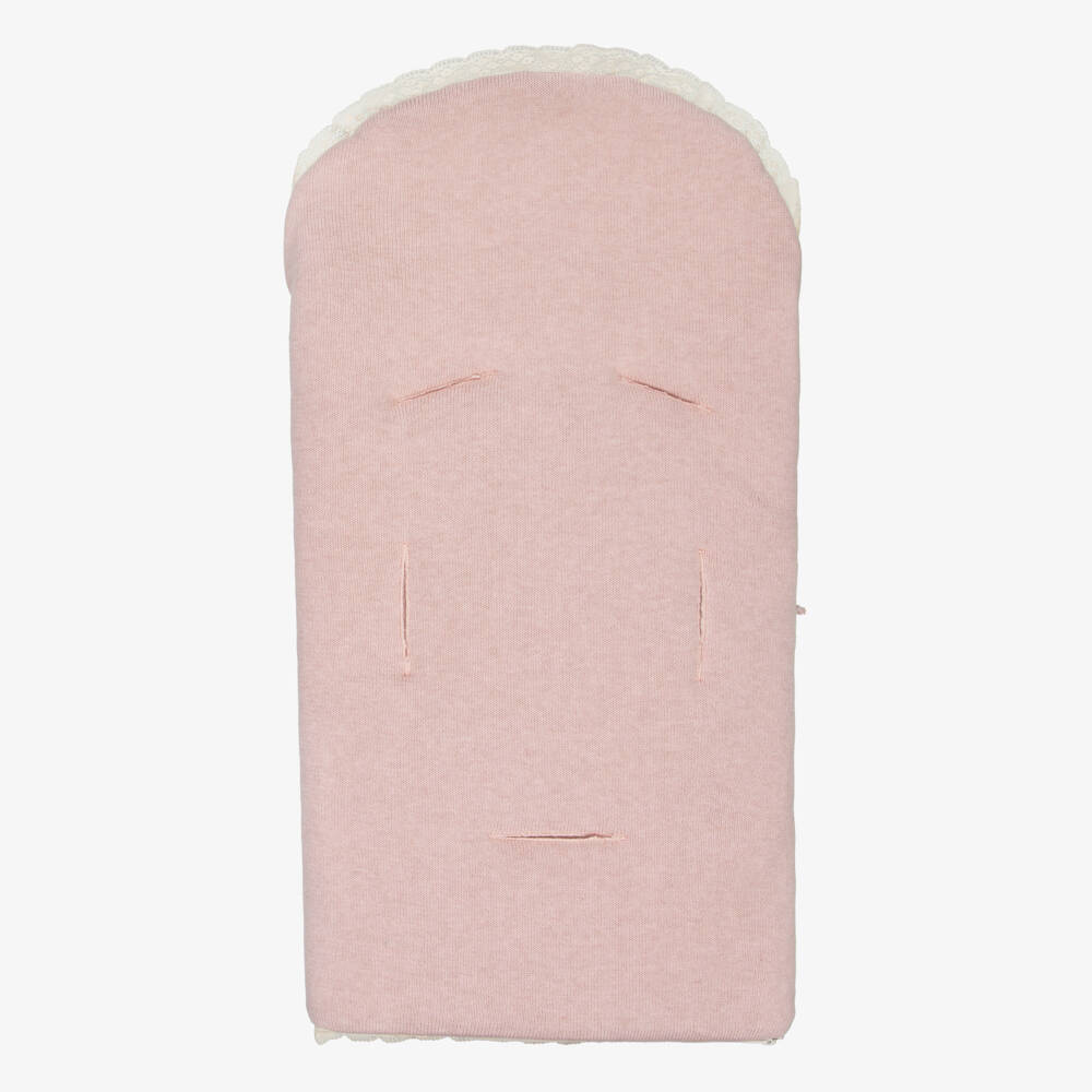 PAZ Rodríguez-Baby Girls Pink Knitted Nest With Lace Trims (68cm) | Childrensalon Outlet