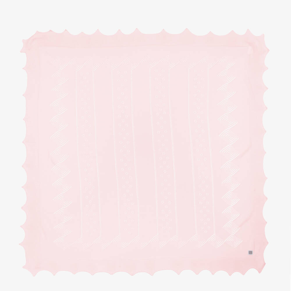 Minutus- Baby Girls Pink Knitted Shawl (105cm) | Childrensalon Outlet