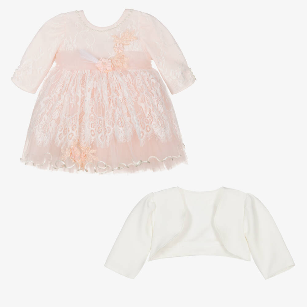 Andreeatex-Baby Girls Pink Lace & Tulle Dress Set | Childrensalon Outlet