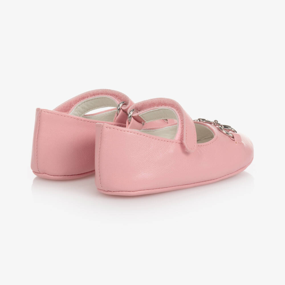 Gucci-Baby Girls Pink Leather Shoes | Childrensalon Outlet