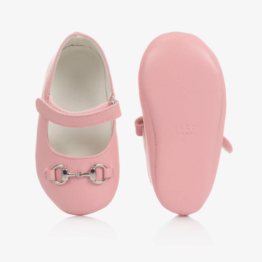 Gucci-Baby Girls Pink Leather Shoes | Childrensalon Outlet