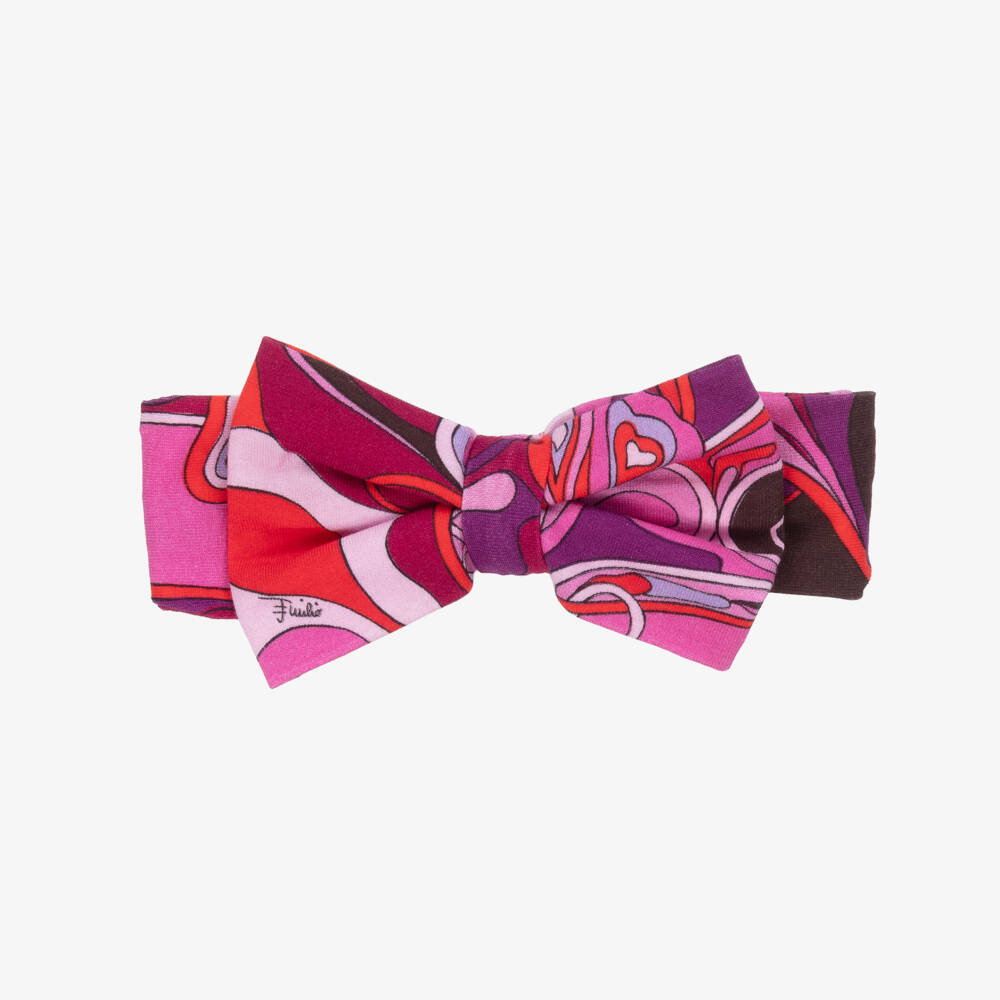 PUCCI-Baby Girls Pink & Purple Orchidee Print Bow Headband | Childrensalon Outlet