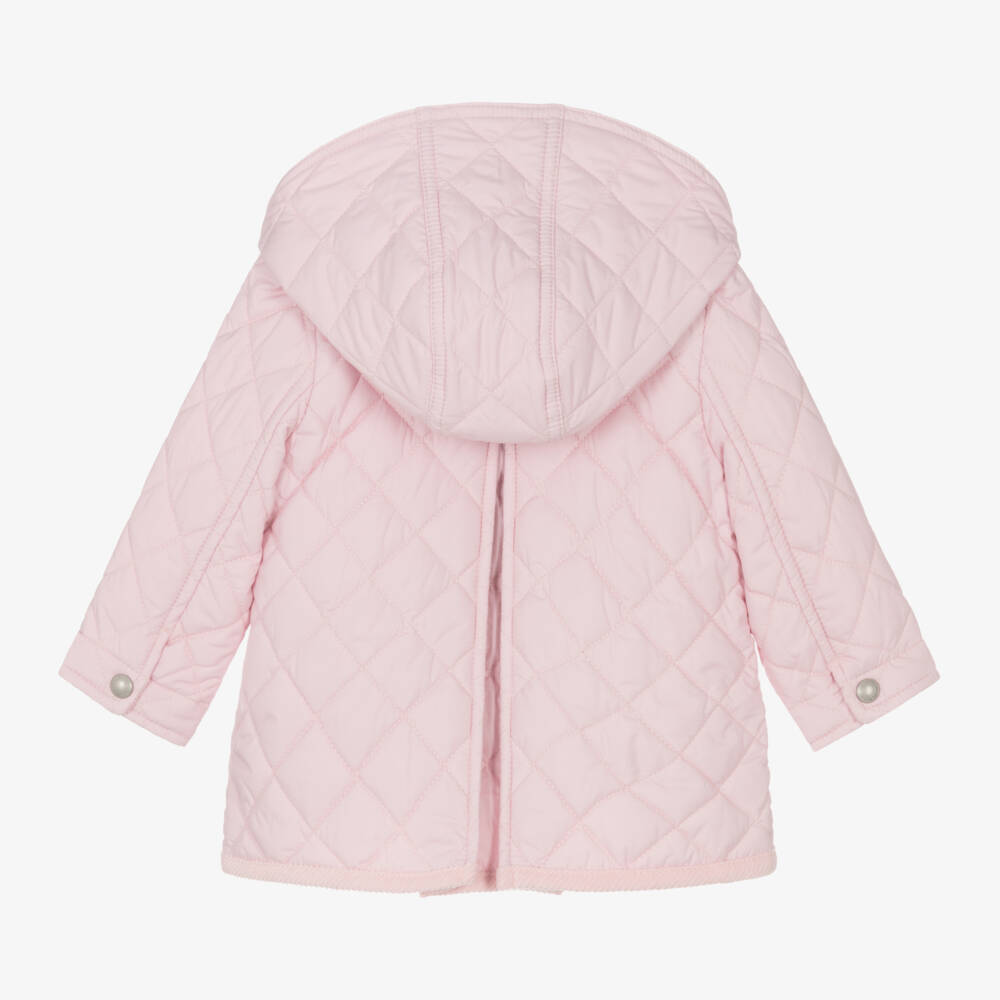 Ralph Lauren-Baby Girls Pink Quilted Hooded Jacket | Childrensalon Outlet
