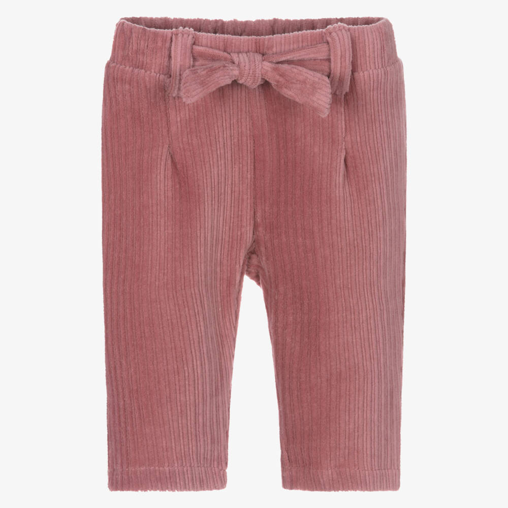 Mayoral Newborn-Baby Girls Pink Ribbed Velour Trousers | Childrensalon Outlet