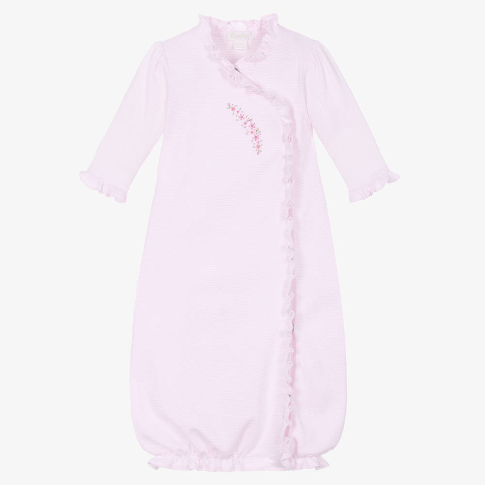 Kissy Kissy-Baby Girls Pink Striped Pima Cotton Day Gown | Childrensalon Outlet
