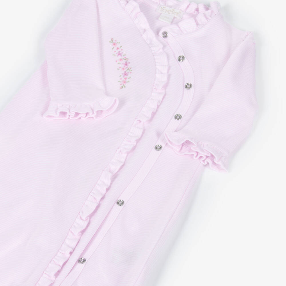 Kissy Kissy-Baby Girls Pink Striped Pima Cotton Day Gown | Childrensalon Outlet
