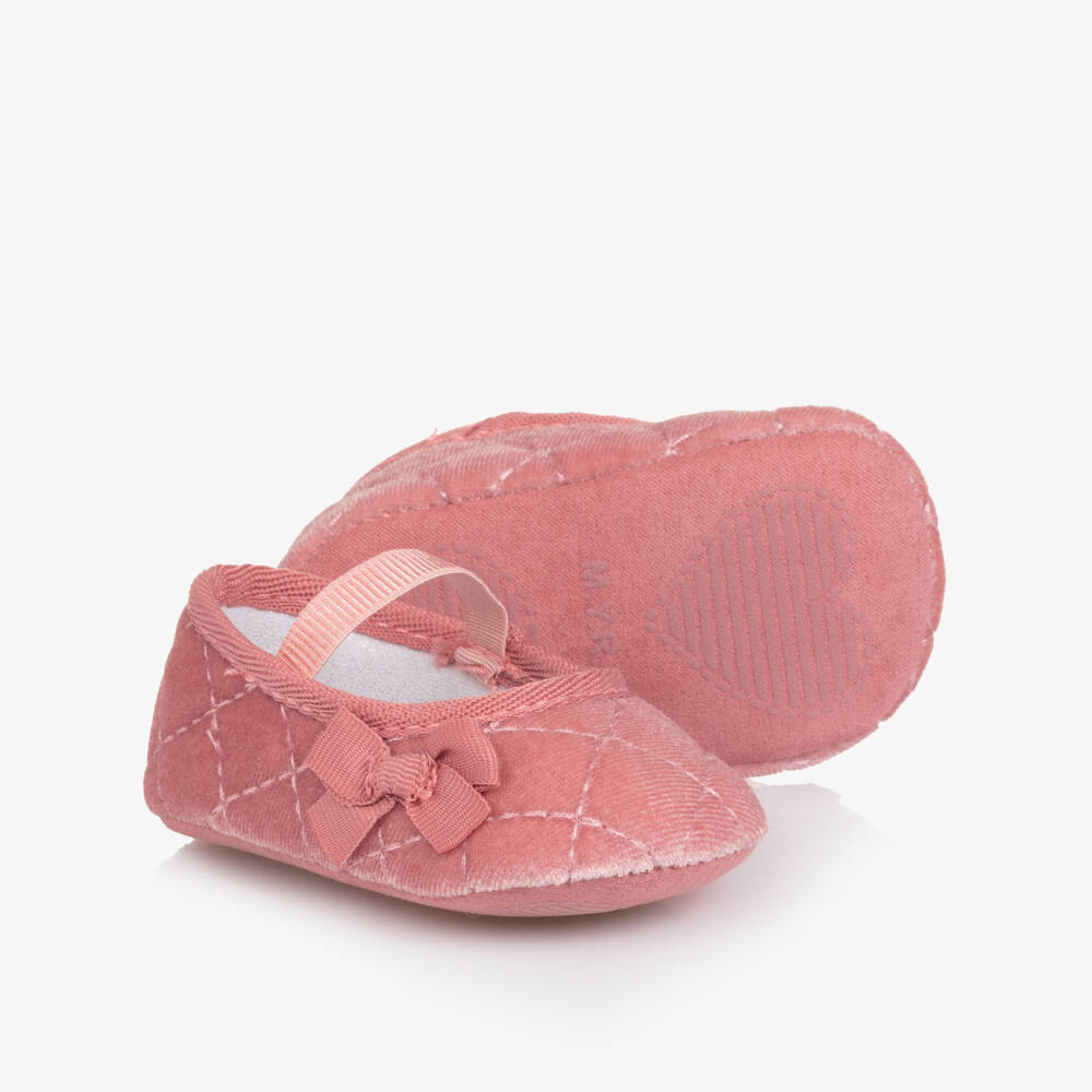 Mayoral Для новорожденных-Детские бархатные розовые туфли для девочек | Childrensalon Outlet
