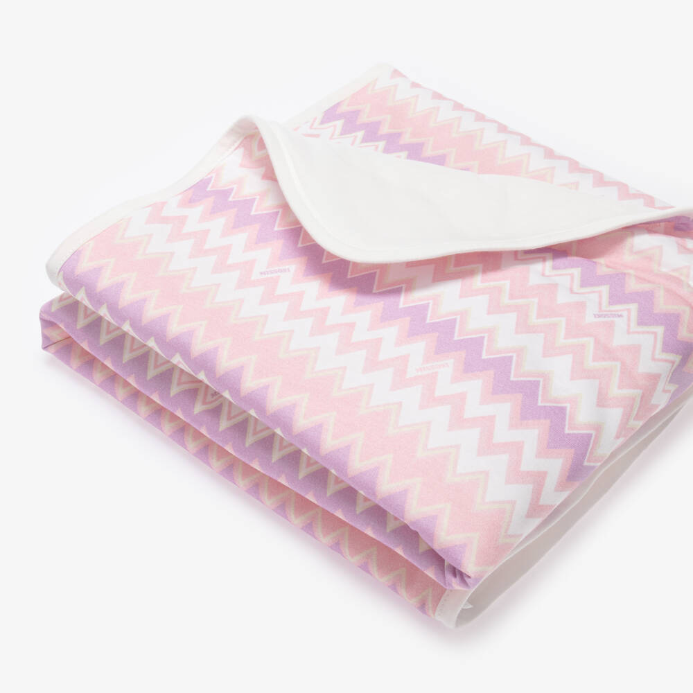 Missoni-Baby Girls Pink Zigzag Padded Blanket (80cm) | Childrensalon Outlet