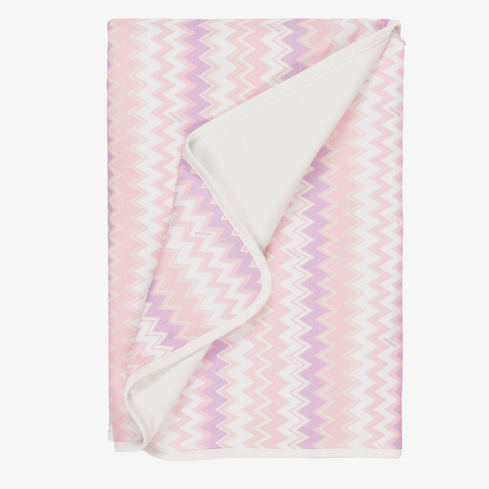 Missoni-Baby Girls Pink Zigzag Padded Blanket (80cm) | Childrensalon Outlet