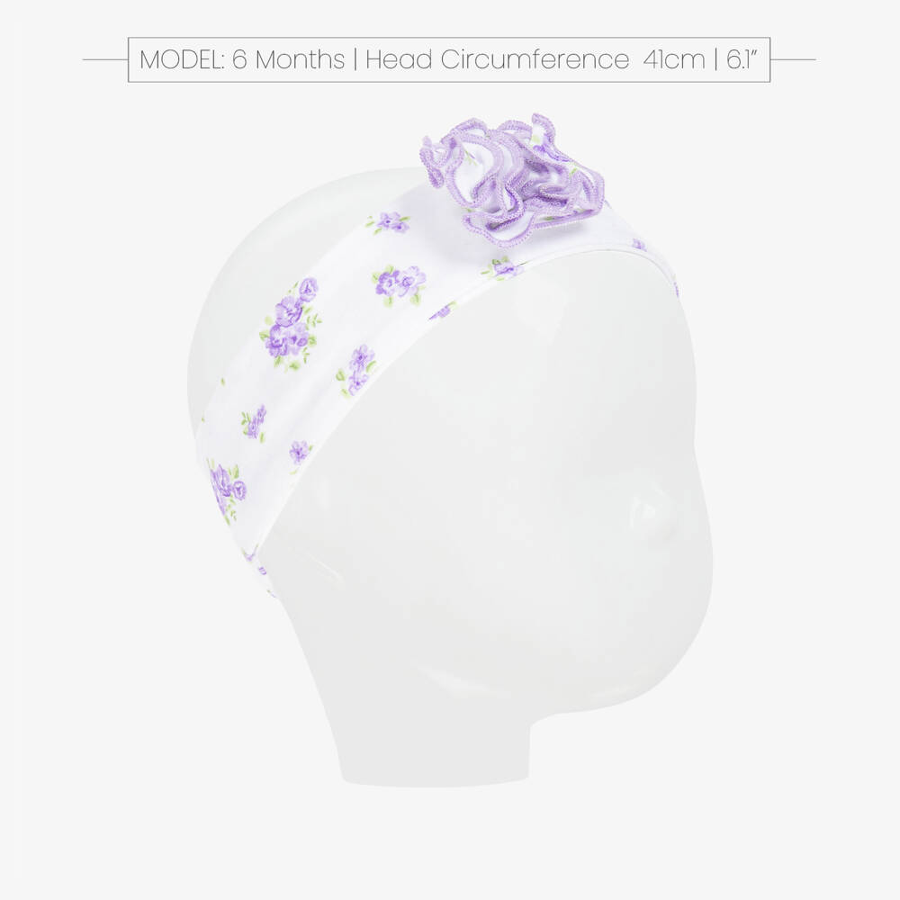 Kissy Kissy-Baby Girls Purple Roses and Blooms Pima Cotton Headband | Childrensalon Outlet