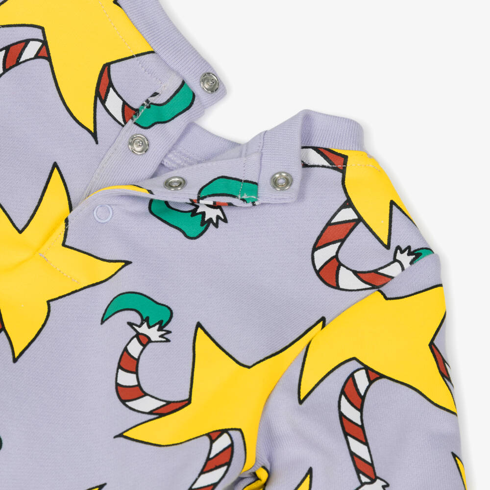 Stella McCartney Kids-Baby Girls Purple & Yellow Star Print Cotton Dress | Childrensalon Outlet