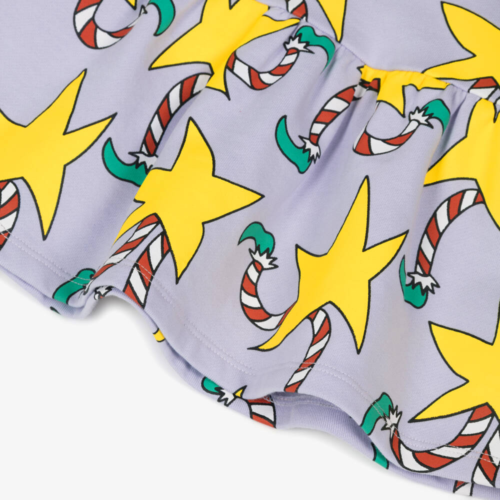 Stella McCartney Kids-Baby Girls Purple & Yellow Star Print Cotton Dress | Childrensalon Outlet