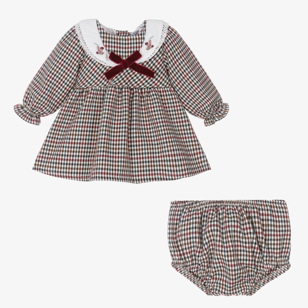 Babidu-Baby Girls Red Check Cotton Dress | Childrensalon Outlet