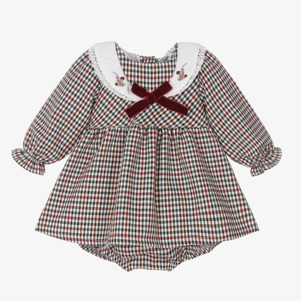 Babidu-Baby Girls Red Check Cotton Dress | Childrensalon Outlet