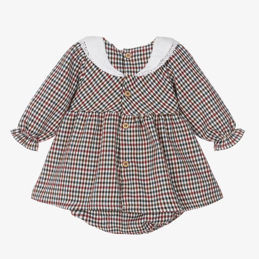 Babidu-Baby Girls Red Check Cotton Dress | Childrensalon Outlet