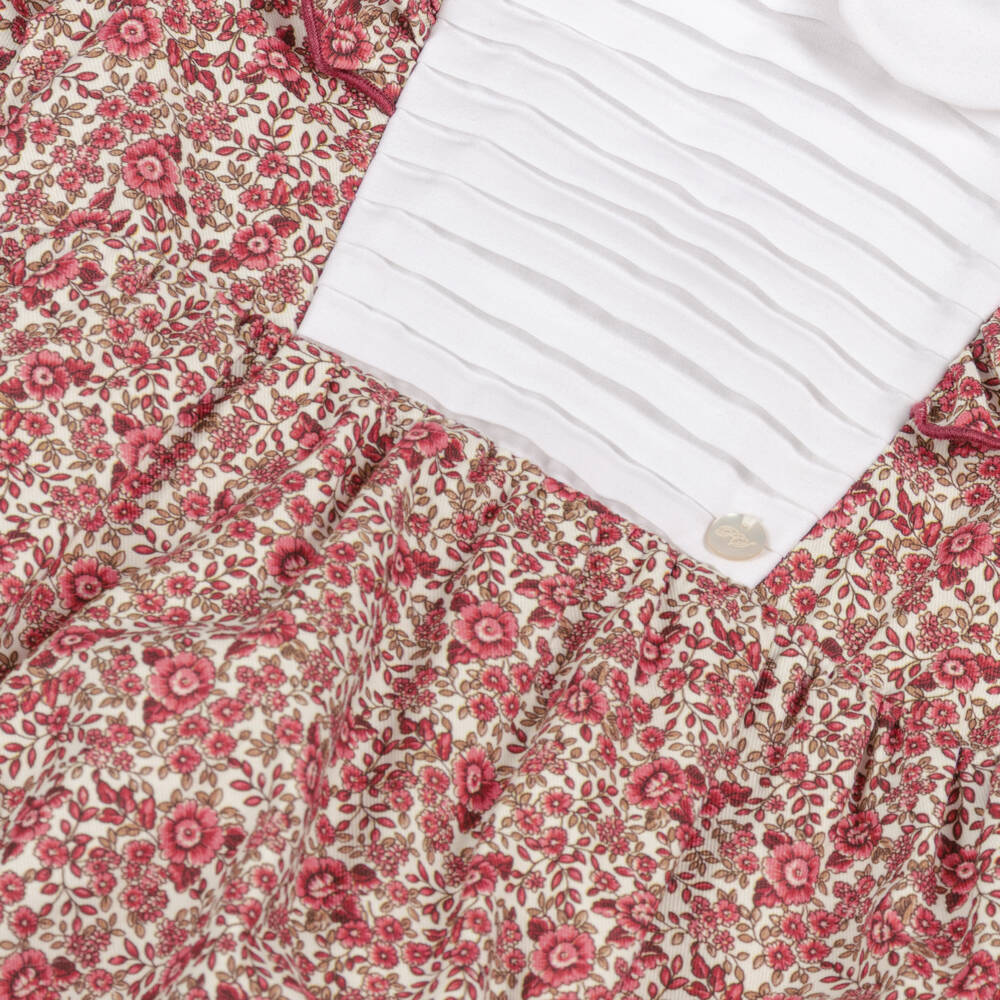 Piccola Speranza-Baby Girls Red & White Floral Cotton Shortie | Childrensalon Outlet