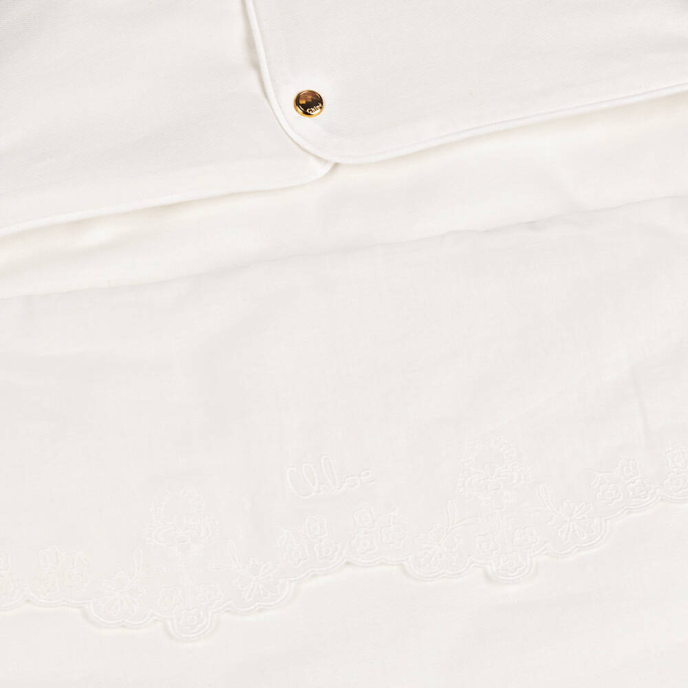 Chloé-Baby Girls White Cotton Nest (80cm) | Childrensalon Outlet