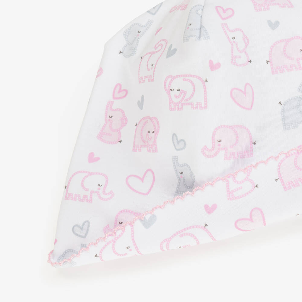 Kissy Kissy-Baby Girls White Elephant Pima Hat | Childrensalon Outlet