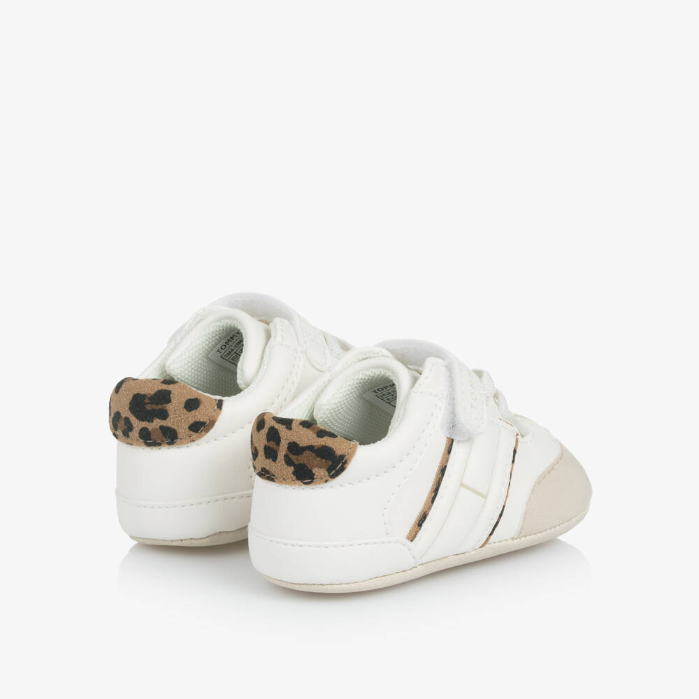 Tommy Hilfiger-Baby Girls White Faux Leather Pre-Walker Trainers | Childrensalon Outlet