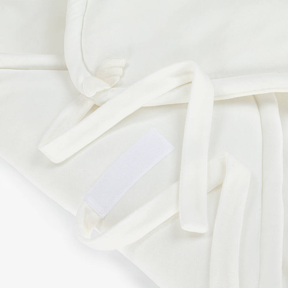 Jamiks-Baby Girls White Velour Nest with Lace Trim (70cm) | Childrensalon Outlet