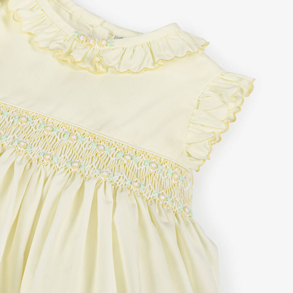 Sarah Louise-Baby Girls Yellow Smocked Dress | Childrensalon Outlet
