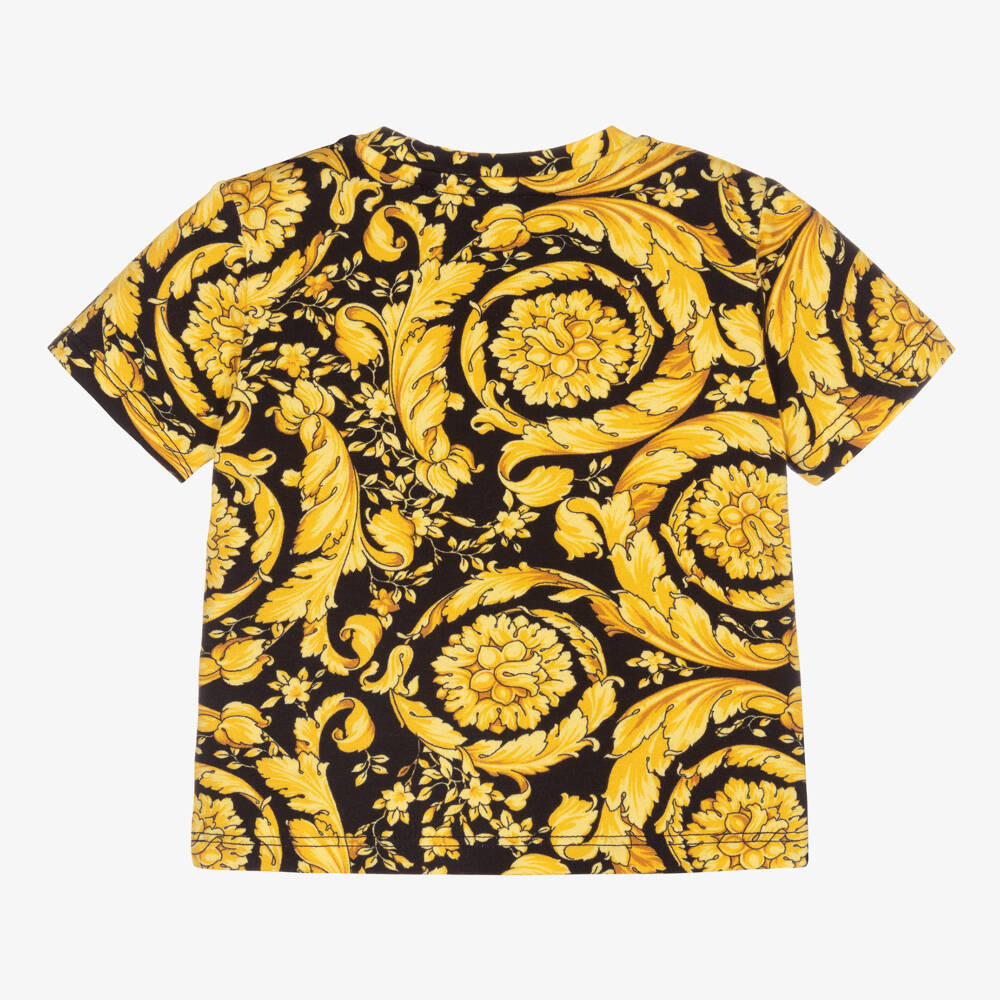 Versace-Baby Gold Barocco T-Shirt | Childrensalon Outlet