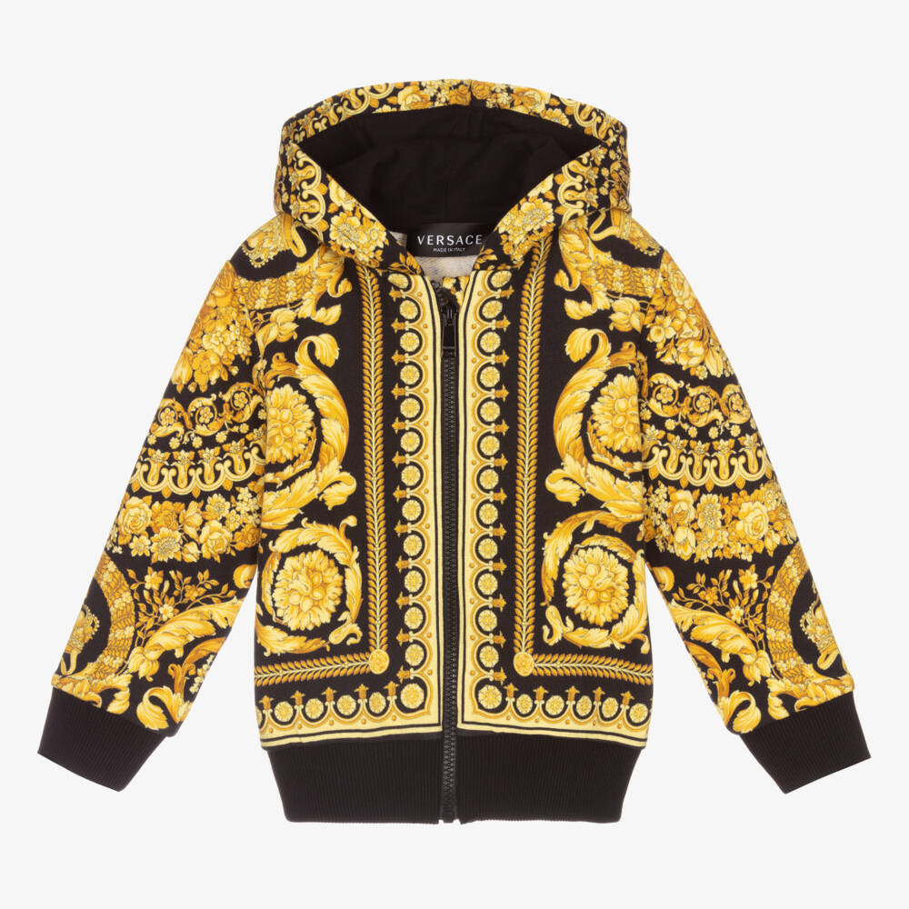 Versace-Baby Gold Barocco Zip-Up Top | Childrensalon Outlet