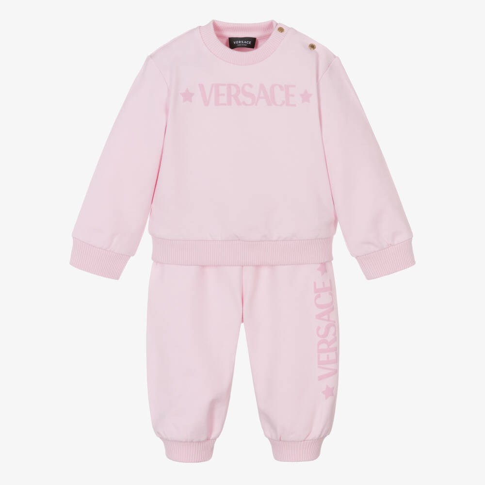 Versace-Baby Pale Pink Logo Tracksuit | Childrensalon Outlet