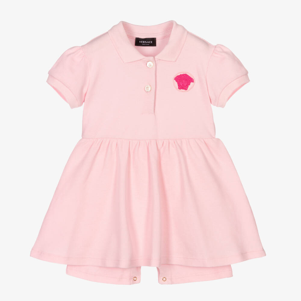 Versace-Baby Pink Medusa Polo Dress | Childrensalon Outlet