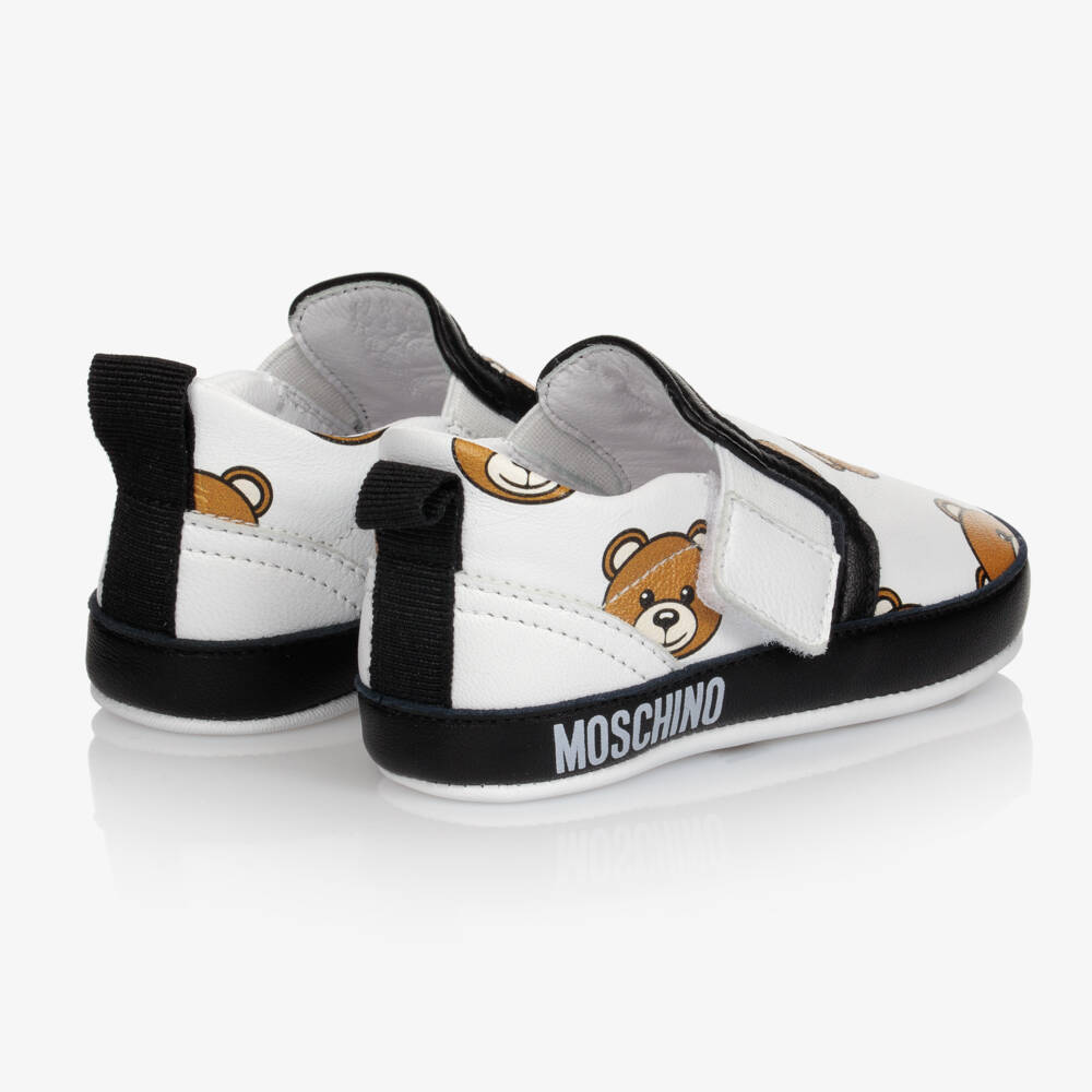 Moschino Baby-Baby White Teddy Leather Shoes | Childrensalon Outlet