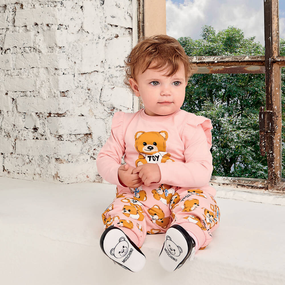 Moschino Baby-Baby White Teddy Leather Shoes | Childrensalon Outlet