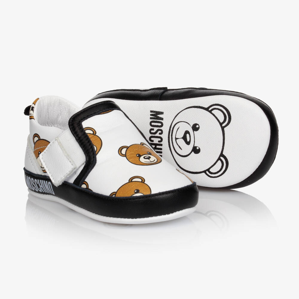 Moschino Baby-Baby White Teddy Leather Shoes | Childrensalon Outlet