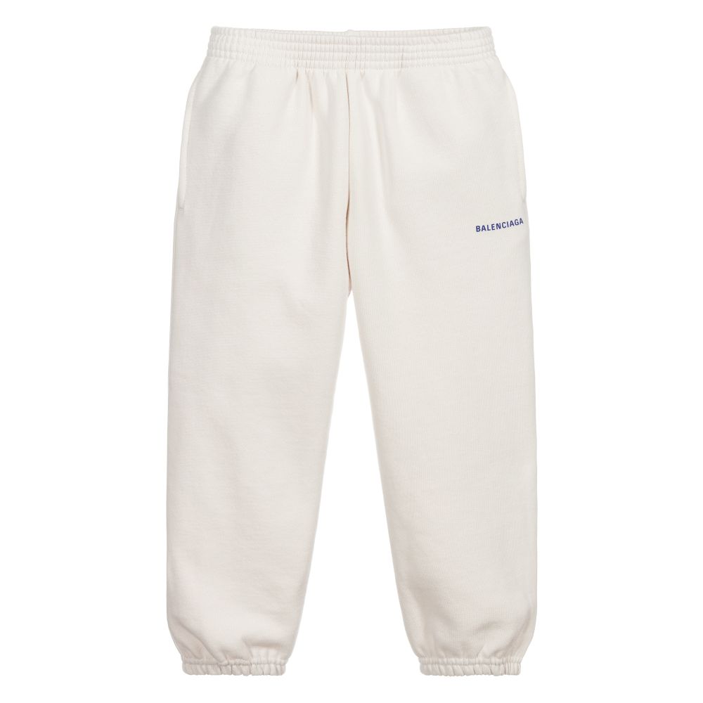 Balenciaga Beige Cotton Logo Joggers Childrensalon Outlet