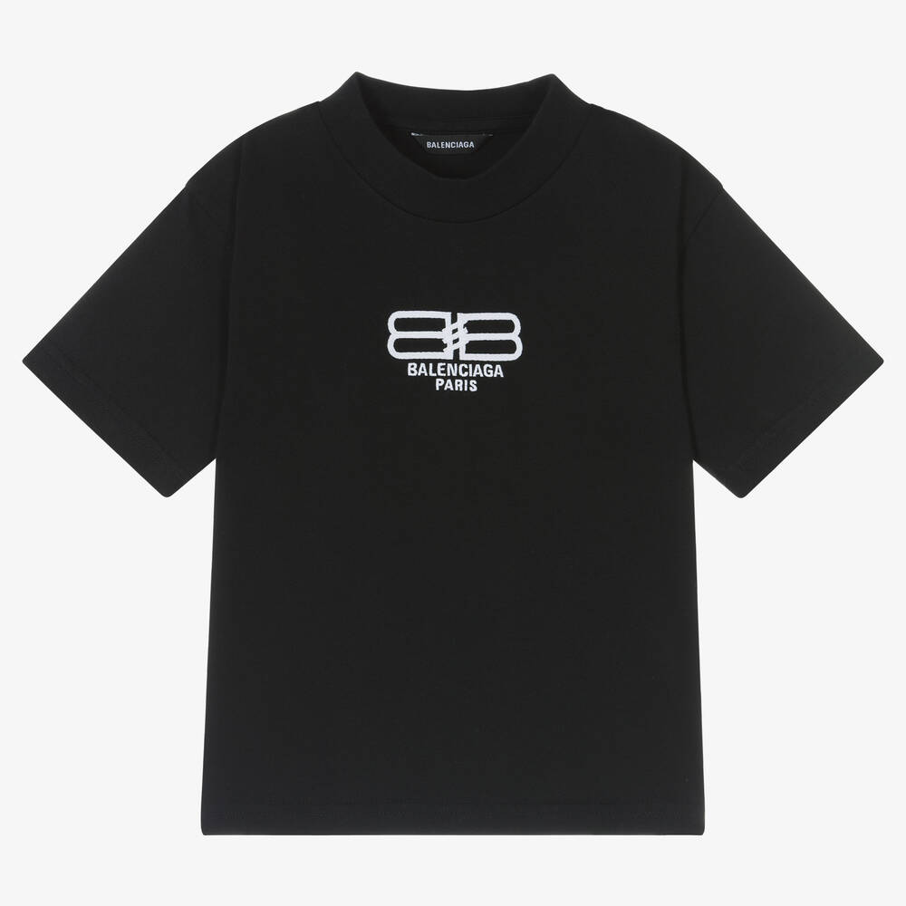 Balenciaga - Black BB Paris T-Shirt | Childrensalon Outlet