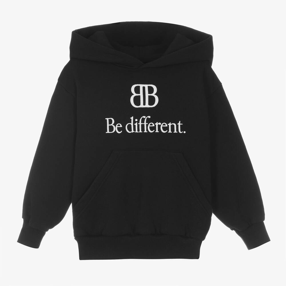 Balenciaga - Black Cotton BB Logo Hoodie | Childrensalon