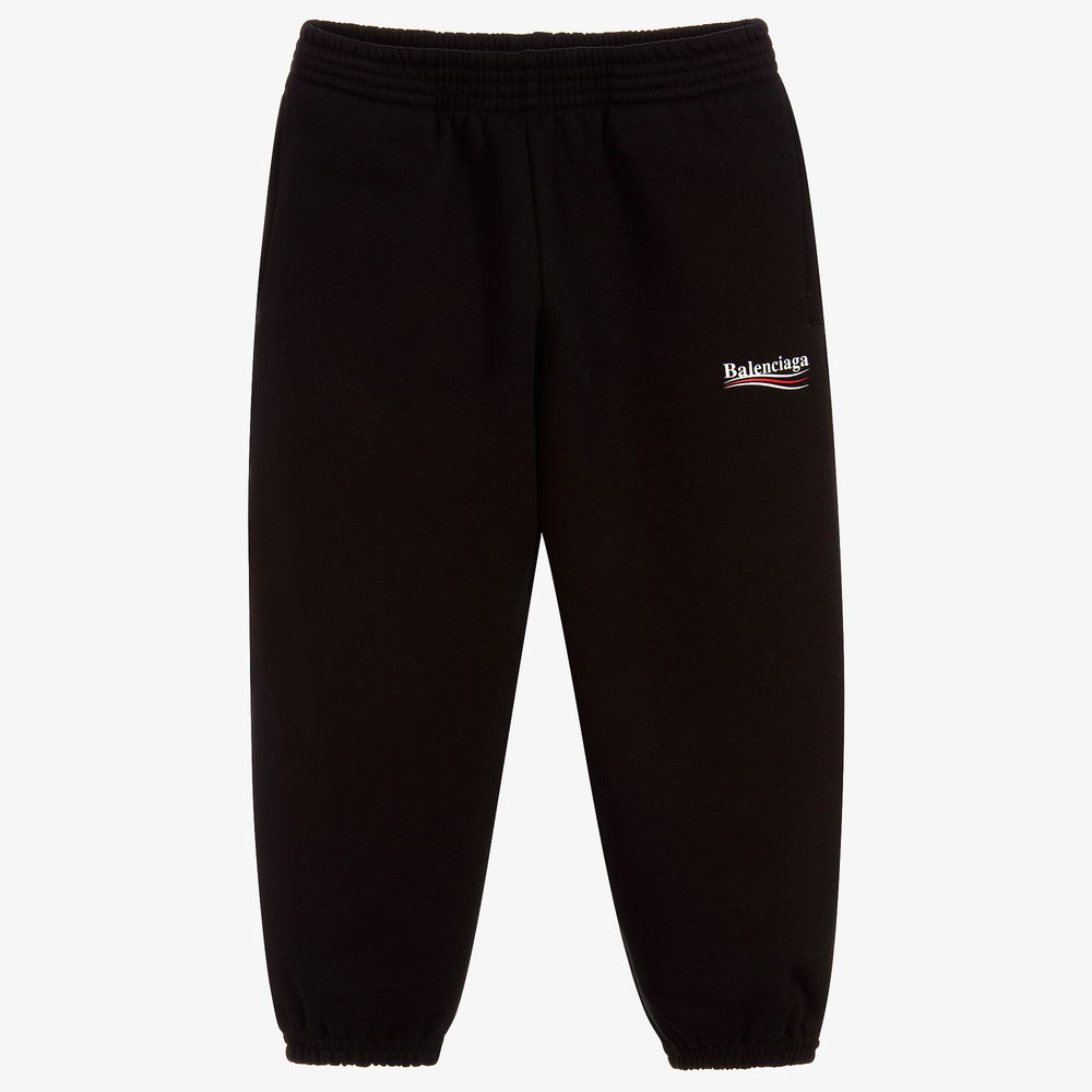 Balenciaga - Black Cotton Logo Joggers | Childrensalon Outlet