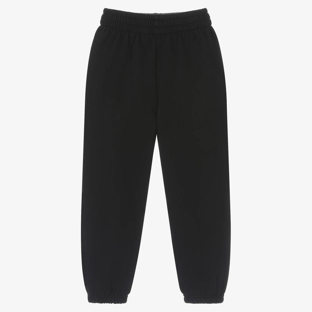 Balenciaga Black Cotton Logo Joggers