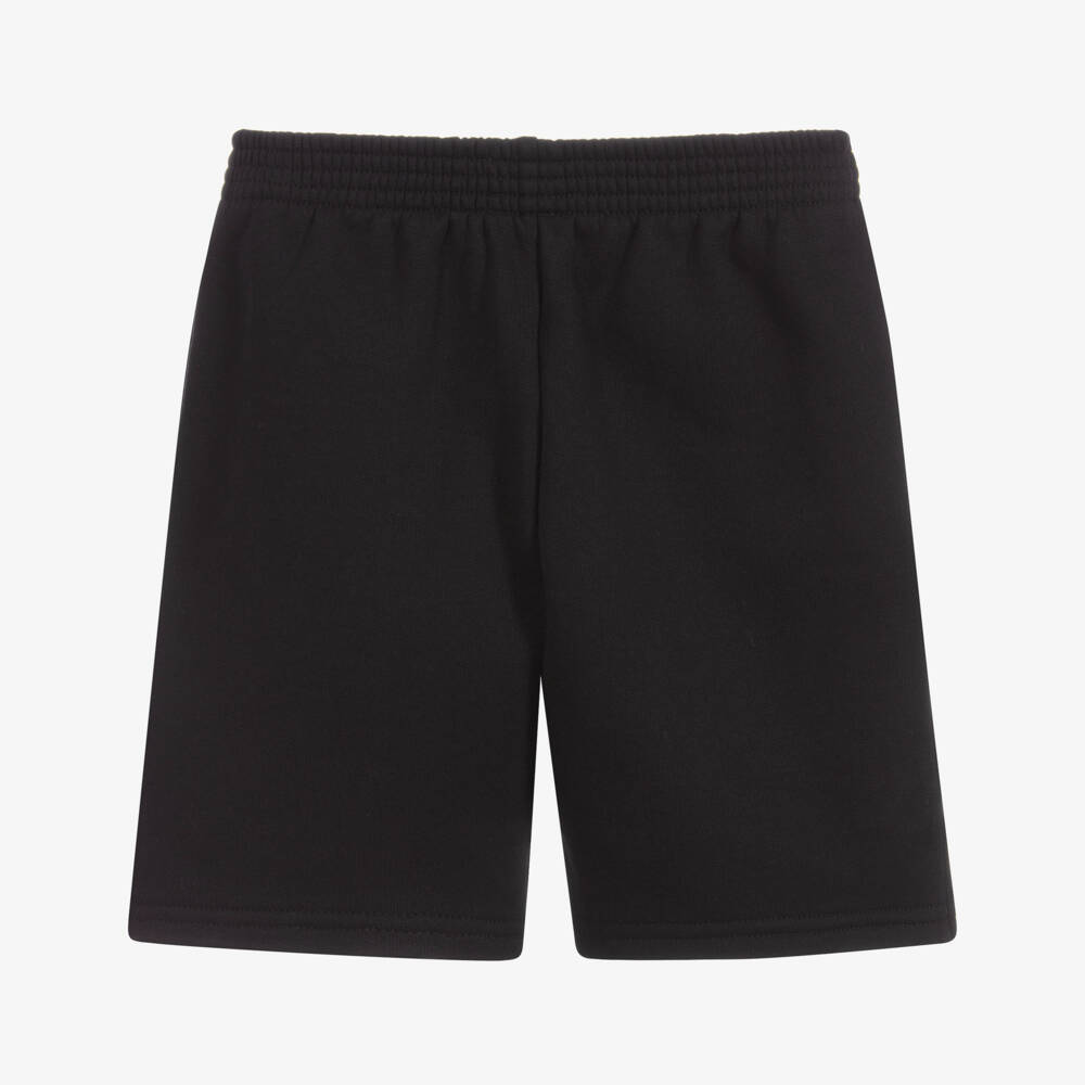 Balenciaga-Black Cotton Logo Shorts | Childrensalon Outlet