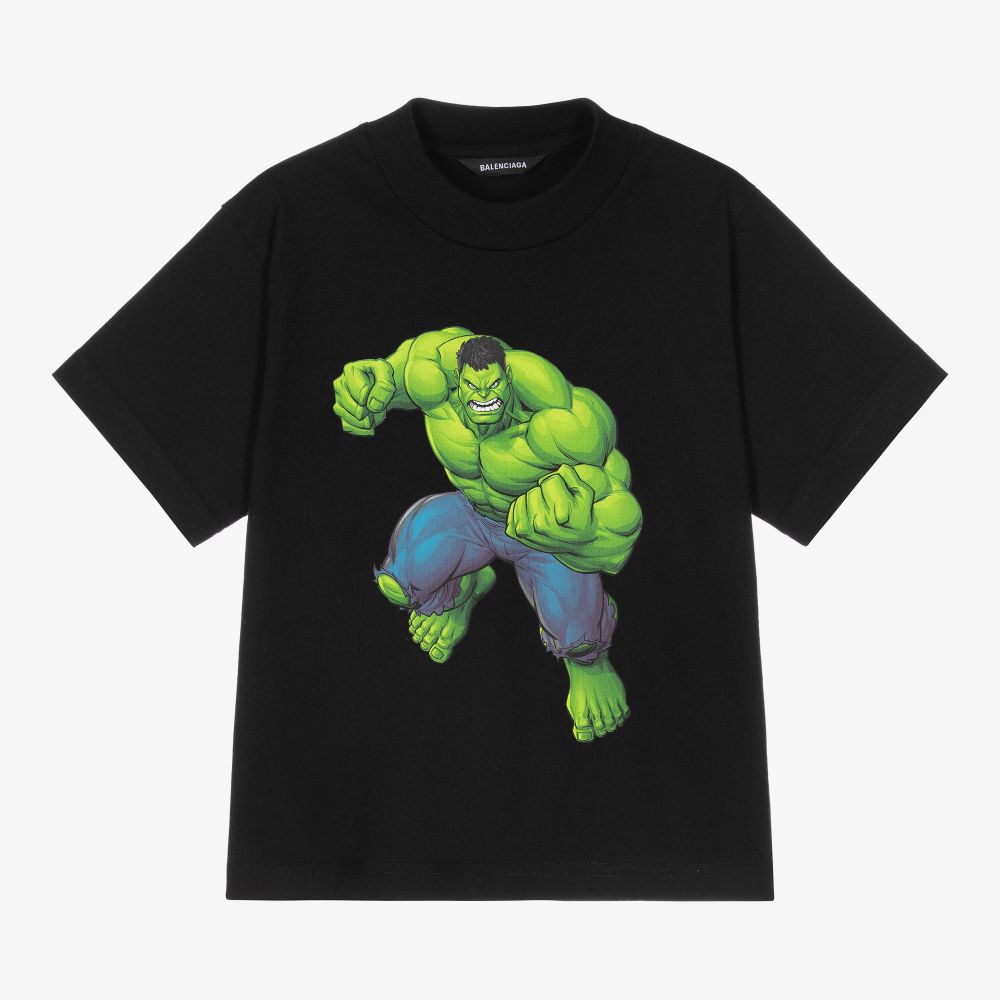 Balenciaga - Черная хлопковая футболка Hulk© | Childrensalon