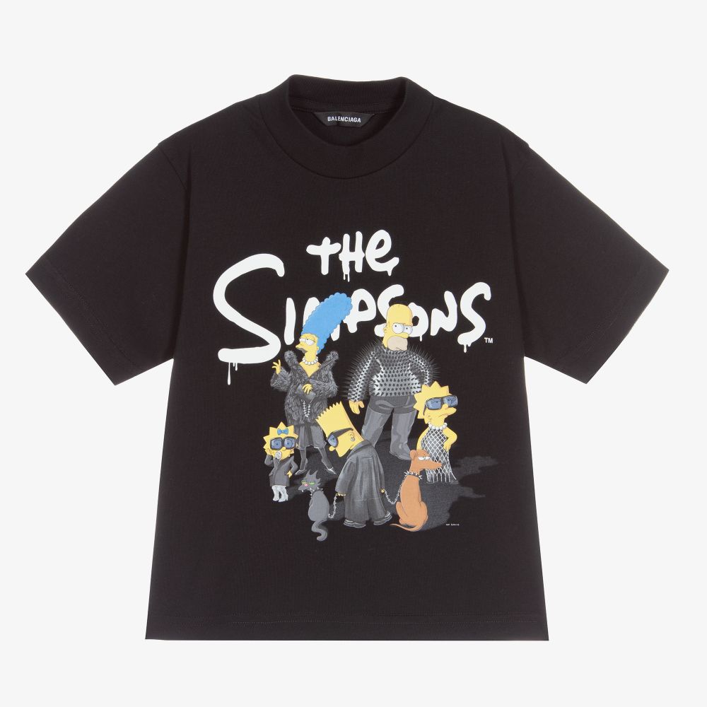 Balenciaga - T-shirt noir The Simpsons | Childrensalon