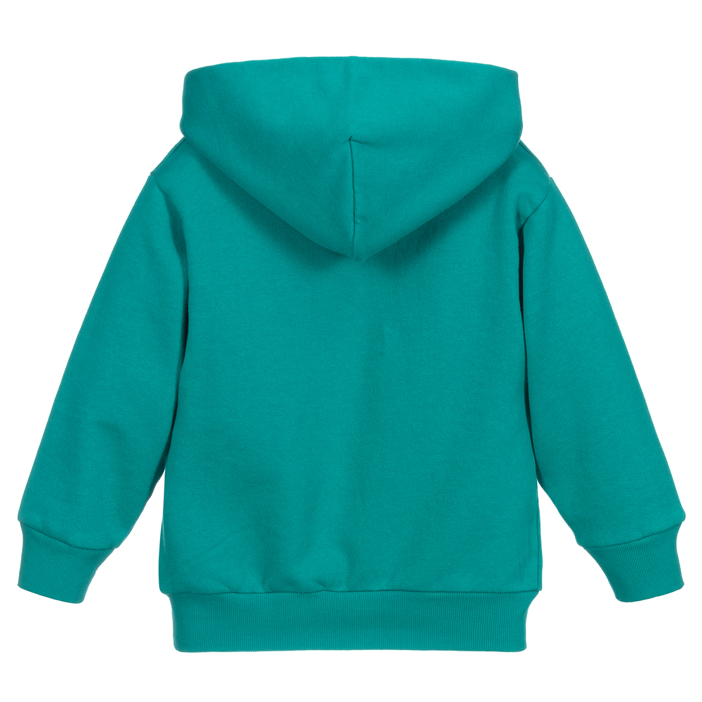 Balenciaga Sweat a capuche vert en coton a logo Childrensalon Outlet