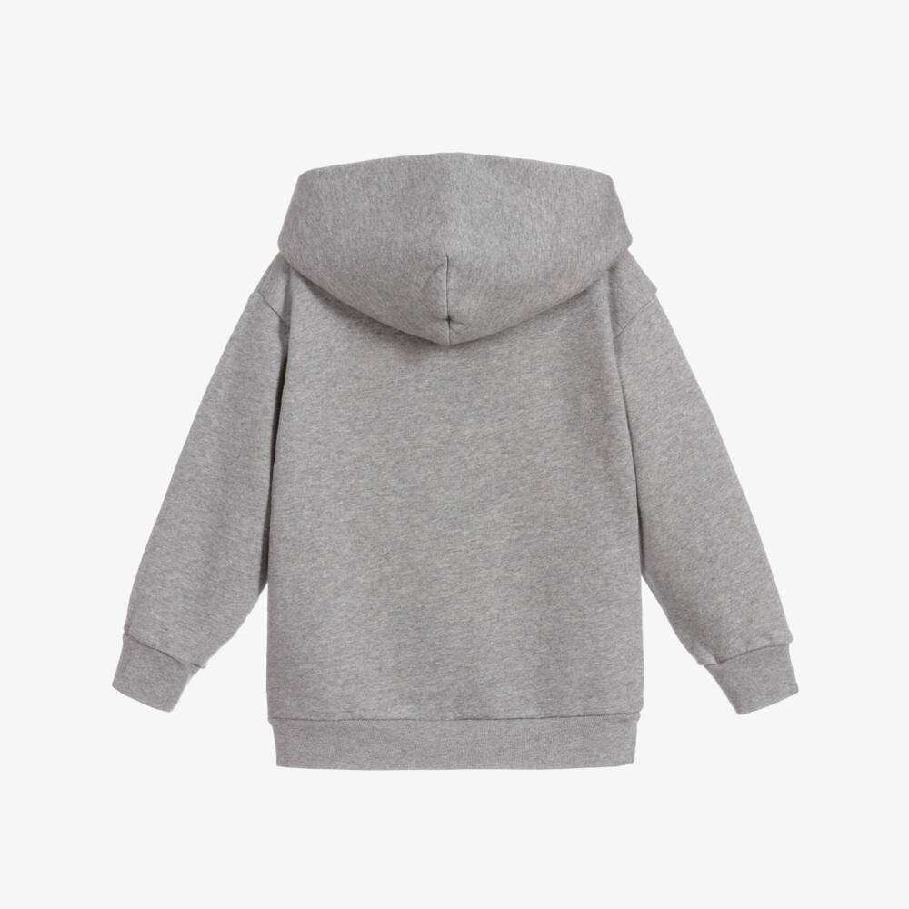 Balenciaga-Grey Cotton Logo Hoodie | Childrensalon Outlet