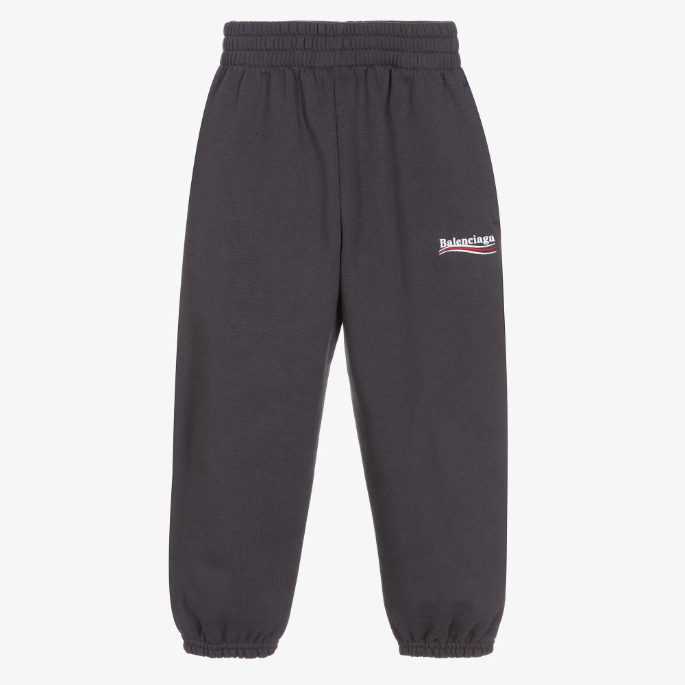 Balenciaga - Grey Cotton Logo Joggers | Childrensalon