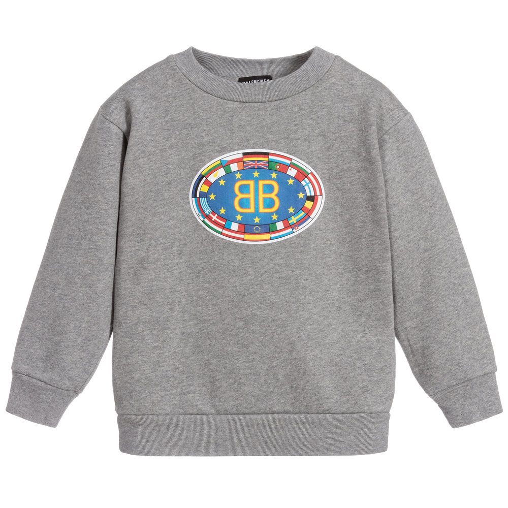 Balenciaga - Grey Cotton Sweatshirt | Childrensalon